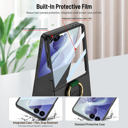 GKK Integrated Ultrathin Shockproof Phone Case with Ring Wrist Strap, For Samsung Galaxy Z Flip7 5G, For Samsung Galaxy Z Flip6, For Samsung Galaxy Z Flip5, For Samsung Galaxy Z Flip4 5G, For Samsung Galaxy Z Flip3 5G