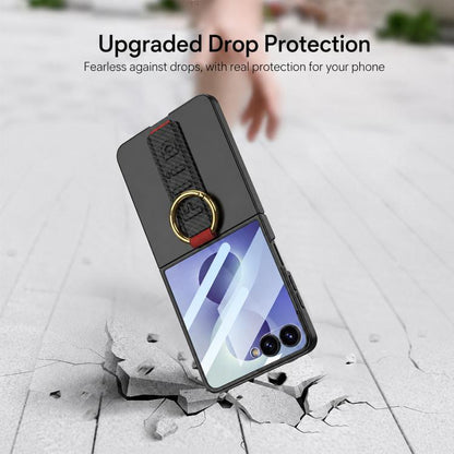 GKK Integrated Ultrathin Shockproof Phone Case with Ring Wrist Strap, For Samsung Galaxy Z Flip7 5G, For Samsung Galaxy Z Flip6, For Samsung Galaxy Z Flip5, For Samsung Galaxy Z Flip4 5G, For Samsung Galaxy Z Flip3 5G