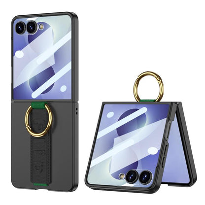 GKK Integrated Ultrathin Shockproof Phone Case with Ring Wrist Strap, For Samsung Galaxy Z Flip7 5G, For Samsung Galaxy Z Flip6, For Samsung Galaxy Z Flip5, For Samsung Galaxy Z Flip4 5G, For Samsung Galaxy Z Flip3 5G
