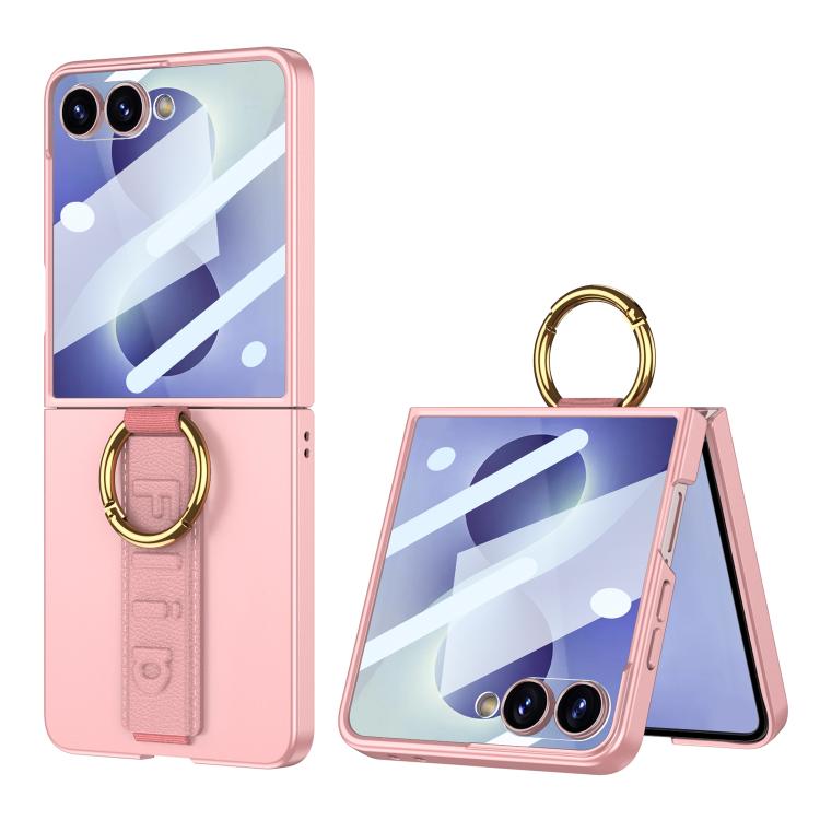 GKK Integrated Ultrathin Shockproof Phone Case with Ring Wrist Strap, For Samsung Galaxy Z Flip7 5G, For Samsung Galaxy Z Flip6, For Samsung Galaxy Z Flip5, For Samsung Galaxy Z Flip4 5G, For Samsung Galaxy Z Flip3 5G
