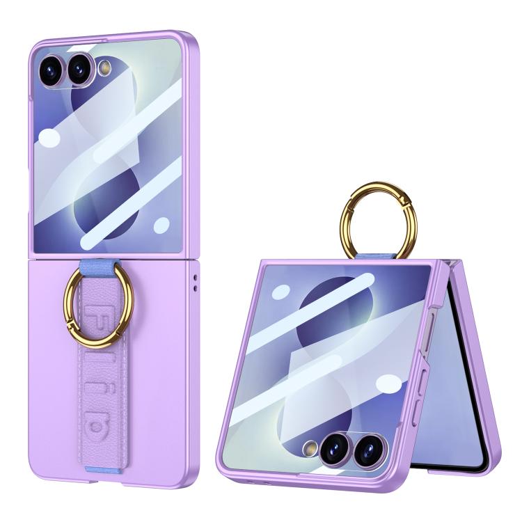 GKK Integrated Ultrathin Shockproof Phone Case with Ring Wrist Strap, For Samsung Galaxy Z Flip7 5G, For Samsung Galaxy Z Flip6, For Samsung Galaxy Z Flip5, For Samsung Galaxy Z Flip4 5G, For Samsung Galaxy Z Flip3 5G