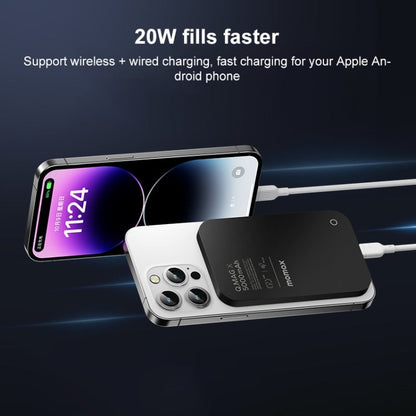 MOMAX Q.MAG X Portable Metal Magnetic Wireless Power Bank, 5000mAh, 20000mAh