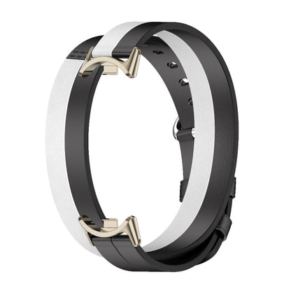 Mijobs Double-Loop Leather Watch Band, For Xiaomi Mi Band 8 / 9 / 9 NFC