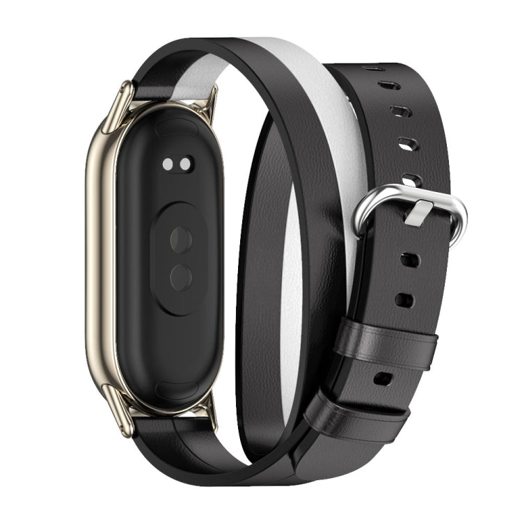 Mijobs Double-Loop Leather Watch Band, For Xiaomi Mi Band 8 / 9 / 9 NFC