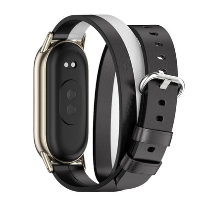 Mijobs Double-Loop Leather Watch Band, For Xiaomi Mi Band 8 / 9 / 9 NFC