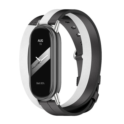 Mijobs Double-Loop Leather Watch Band, For Xiaomi Mi Band 8 / 9 / 9 NFC