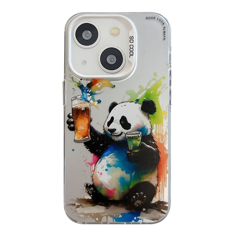 Animal Pattern Oil Painting Series PC + TPU Phone Case, For iPhone 15 Plus