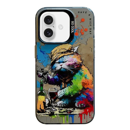 Animal Pattern Oil Painting Series PC + TPU Phone Case, For iPhone 17