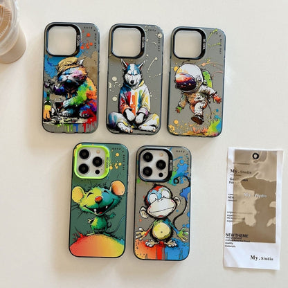 Animal Pattern Oil Painting Series PC + TPU Phone Case, For iPhone 12