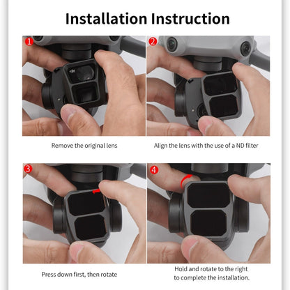 STARTRC Drone Lens Filter, For DJI Air 3 6 in 1 ND8/16/32/64 UV CPL
