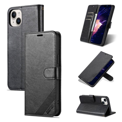 AZNS Sheepskin Texture Flip Leather Phone Case, For iPhone 15 Pro, For iPhone 15 Plus, For iPhone 15