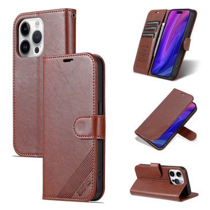 AZNS Sheepskin Texture Flip Leather Phone Case, For iPhone 15 Pro, For iPhone 15 Plus, For iPhone 15