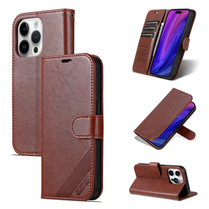 AZNS Sheepskin Texture Flip Leather Phone Case, For iPhone 17e / 16e, For iPhone 17 Pro Max, For iPhone 17 Pro, For iPhone 17, For iPhone Air, For iPhone 16 Pro Max, For iPhone 16 Pro, For iPhone 15 Pro Max
