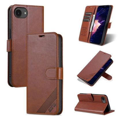 AZNS Sheepskin Texture Flip Leather Phone Case, For iPhone 17e / 16e, For iPhone 17 Pro Max, For iPhone 17 Pro, For iPhone 17, For iPhone Air, For iPhone 16 Pro Max, For iPhone 16 Pro, For iPhone 15 Pro Max