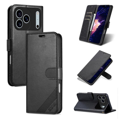 AZNS Sheepskin Texture Flip Leather Phone Case, For iPhone 17e / 16e, For iPhone 17 Pro Max, For iPhone 17 Pro, For iPhone 17, For iPhone Air, For iPhone 16 Pro Max, For iPhone 16 Pro, For iPhone 15 Pro Max