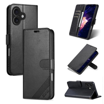 AZNS Sheepskin Texture Flip Leather Phone Case, For iPhone 17e / 16e, For iPhone 17 Pro Max, For iPhone 17 Pro, For iPhone 17, For iPhone Air, For iPhone 16 Pro Max, For iPhone 16 Pro, For iPhone 15 Pro Max