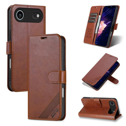 AZNS Sheepskin Texture Flip Leather Phone Case, For iPhone 17e / 16e, For iPhone 17 Pro Max, For iPhone 17 Pro, For iPhone 17, For iPhone Air, For iPhone 16 Pro Max, For iPhone 16 Pro, For iPhone 15 Pro Max