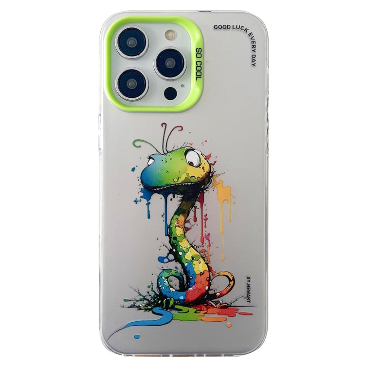 Double Layer Color Silver Series Animal Oil Painting Phone Case, For iPhone 13 Pro