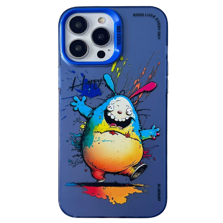 Double Layer Color Silver Series Animal Oil Painting Phone Case, For iPhone 13 Pro