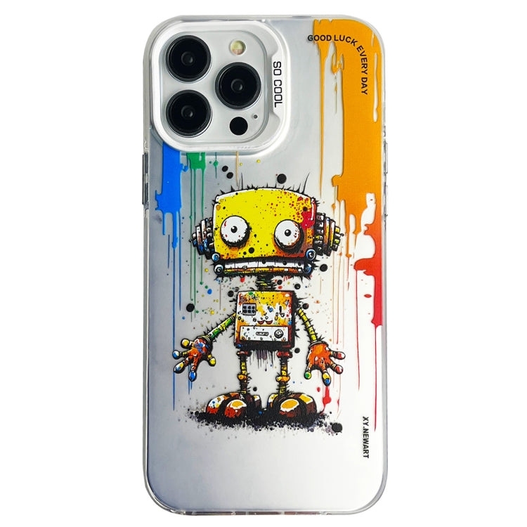 Double Layer Color Silver Series Animal Oil Painting Phone Case, For iPhone 12 Pro Max