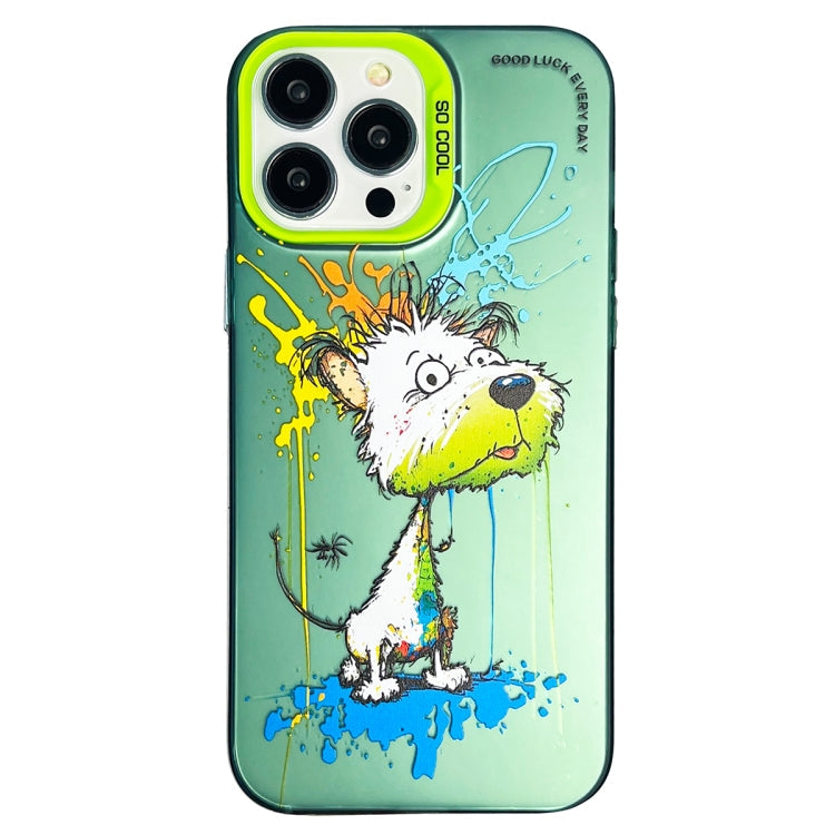 Double Layer Color Silver Series Animal Oil Painting Phone Case, For iPhone 12 Pro