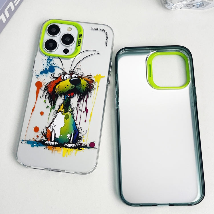 Double Layer Color Silver Series Animal Oil Painting Phone Case, For iPhone 11