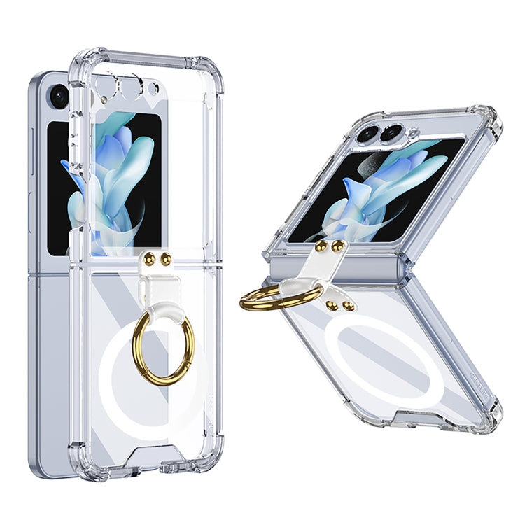 GKK MagSafe Airbag Hinge Shockproof Phone Case with Ring Holder, For Samsung Galaxy Z Flip5