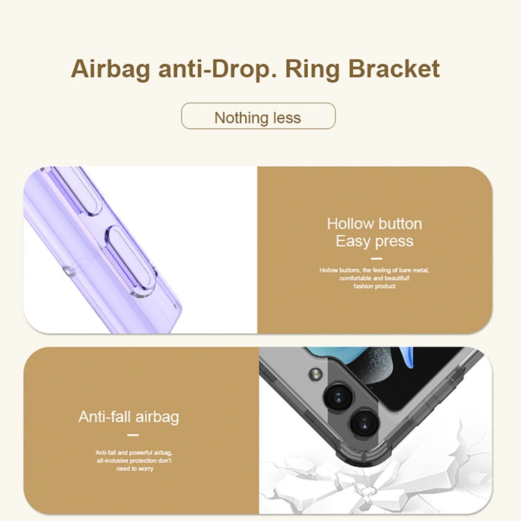 GKK MagSafe Airbag Hinge Shockproof Phone Case with Ring Holder, For Samsung Galaxy Z Flip5