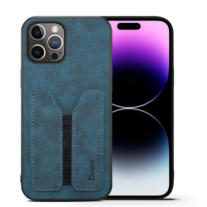 Denior DV Elastic Card Slot PU Back Cover Phone Case, For iPhone 15 Pro Max, For iPhone 15 Pro, For iPhone 15 Plus, For iPhone 15