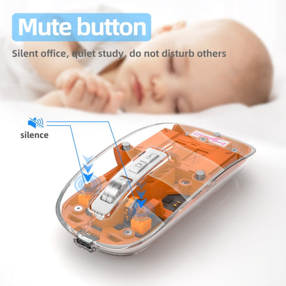 HXSJ T900 Transparent Magnet Three-mode Wireless Gaming Mouse