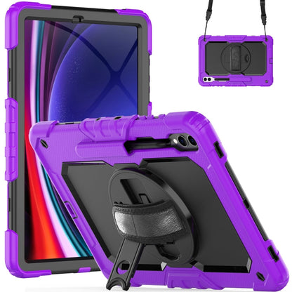 Lucky Wheel Grip Silicone Hybrid PC Tablet Case with Shoulder Strap, For Samsung Galaxy Tab S9 Ultra / S10 Ultra, For Samsung Galaxy Tab S10+ / S9+ / S9 FE+