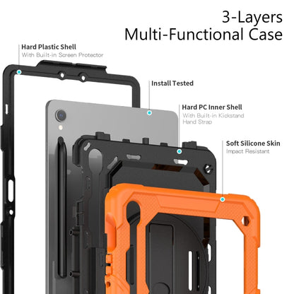 Lucky Wheel Grip Silicone Hybrid PC Tablet Case with Shoulder Strap, For Samsung Galaxy Tab S9 / S9 FE / S10 FE, For Samsung Galaxy Tab S10 FE+