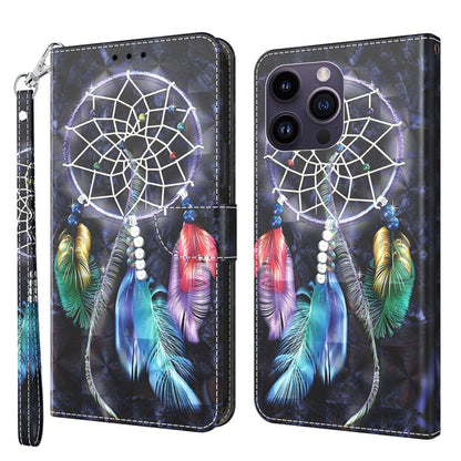 3D Painted Leather Phone Case, For iPhone 15 Pro Max, For iPhone 15 Pro