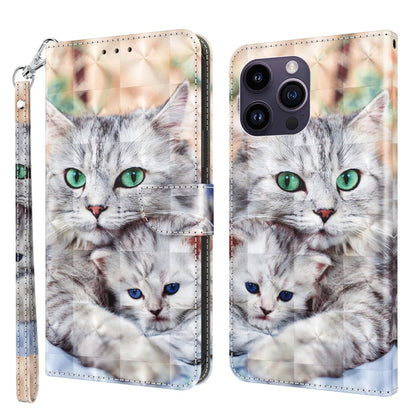 3D Painted Leather Phone Case, For iPhone 15 Pro Max, For iPhone 15 Pro