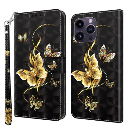 3D Painted Leather Phone Case, For iPhone 15 Pro Max, For iPhone 15 Pro