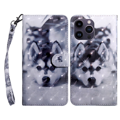 3D Painted Leather Phone Case, For iPhone 15 Pro Max, For iPhone 15 Pro