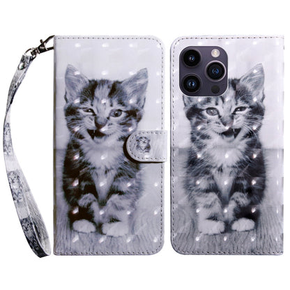 3D Painted Leather Phone Case, For iPhone 15 Pro Max, For iPhone 15 Pro