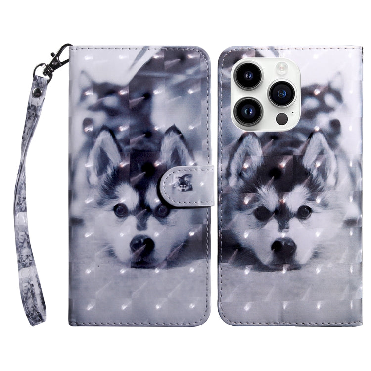 3D Painted Leather Phone Case, For iPhone 15 Pro Max, For iPhone 15 Pro