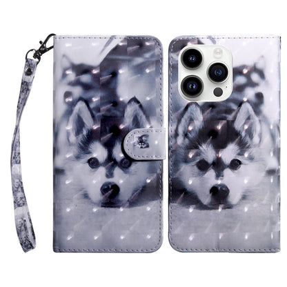 3D Painted Leather Phone Case, For iPhone 15 Pro Max, For iPhone 15 Pro