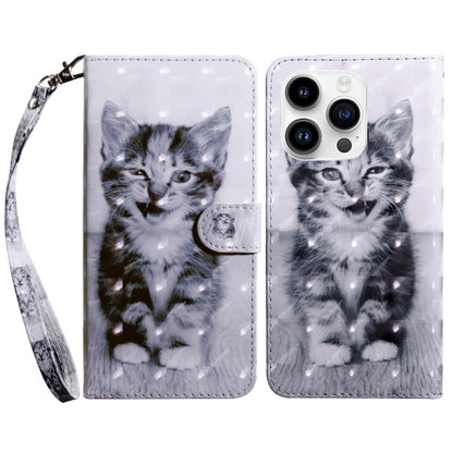3D Painted Leather Phone Case, For iPhone 15 Pro Max, For iPhone 15 Pro