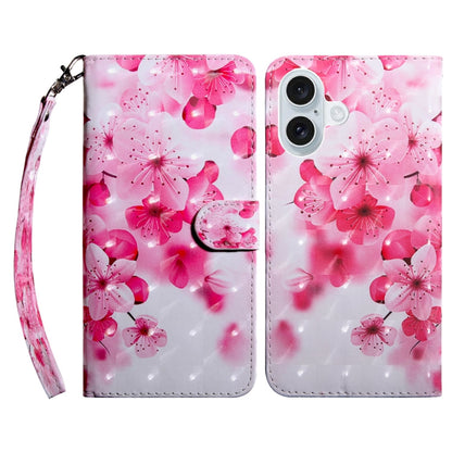 3D Painted Leather Phone Case, For iPhone 16 Plus, For iPhone 16