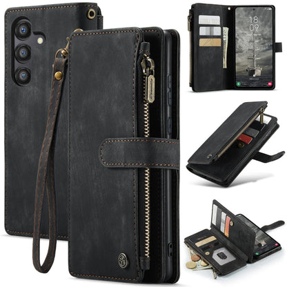 CaseMe C30 Card Slots Zipper Wallet Leather Phone Case, For Samsung Galaxy A25 4G, For Samsung Galaxy A15, For Samsung Galaxy A55 5G, For Samsung Galaxy A35 5G, For Samsung Galaxy S24 Ultra 5G, For Samsung Galaxy S24+ 5G