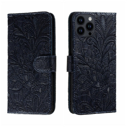 Lace Flower Embossing Flip Leather Phone Case, For iPhone 16, For iPhone 15 Pro Max, For iPhone 15 Pro, For iPhone 15 Plus