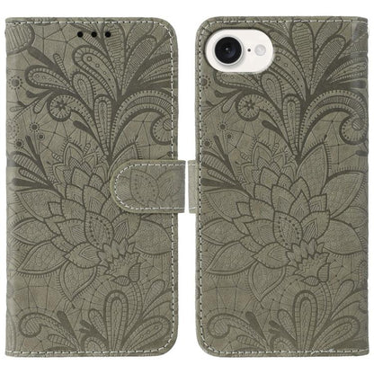 Lace Flower Embossing Flip Leather Phone Case, For iPhone 17e / 16e, For iPhone 17 Pro Max, For iPhone 17 Pro, For iPhone 17