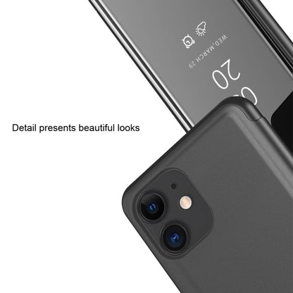Plated Mirror Horizontal Flip Leather Case with Holder, For iPhone 12 Pro Max, For iPhone 12 / 12 Pro, For iPhone 12 / 12 Pro 6.1 inch