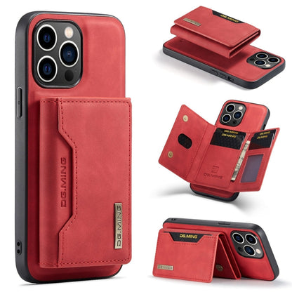 DG.MING M2 Series 3-Fold Card Bag Wallet Leather Phone Case, For iPhone 16, For iPhone 15 Pro Max, For iPhone 15 Pro, For iPhone 15 Plus