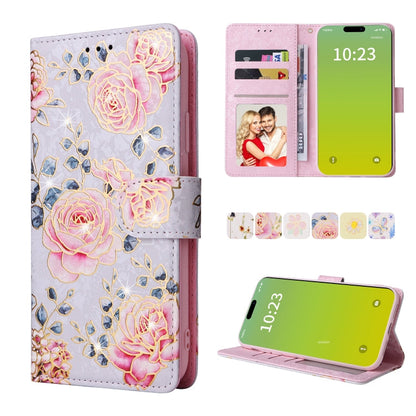 Bronzing Painting RFID Leather Case, For iPhone 16, For iPhone 15 Pro Max, For iPhone 15 Pro, For iPhone 15 Plus
