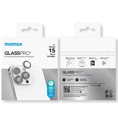 MOMAX Eagle Eye Independent Full Cover Phone Lens Glass Film, For iPhone 15 Pro / 15 Pro Max
