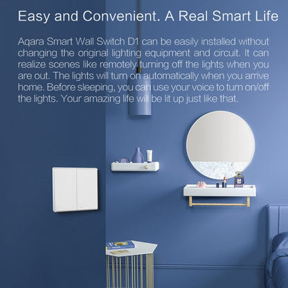 Original Xiaomi Aqara Smart Wall Switch D1,, Zero FireWire Three Button Version