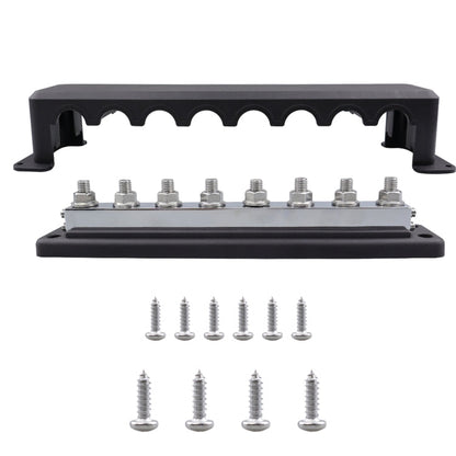 RV 600A High Current busbar 8-way Straight M10 Wiring Studs, CP-4298-01, CP-4298-02